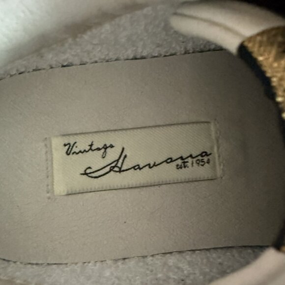 Vintage Havana VH EST 1954 Sneakers – Olive Suede & White Leather with Glitter S - Picture 2 of 6